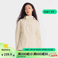 DECATHLON 迪卡侬 冲锋衣女户外山系运动徒步防水防风春秋夹克外套NH500-2024新款 米白色 M