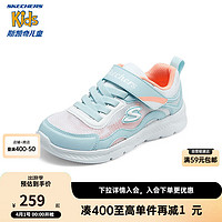 Skechers斯凯奇儿童体训鞋时尚女童春秋休闲鞋复古撞色舒适运动鞋319047L 白色/浅蓝色/WLB 28.5