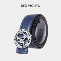 威可多（VICUTU）男士皮带24年商务休闲牛皮革百搭裤腰带VRW24192865 蓝色 110cm
