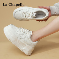 La Chapelle拉夏贝尔女鞋2024新年红色春季女鞋休闲运动女鞋本命年女鞋厚底增高女板鞋 白色 39