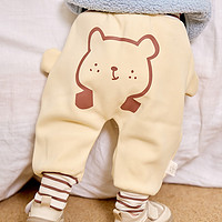 舒贝怡 儿童裤子秋冬款加绒大pp裤婴儿高腰护肚裤男女童宝宝屁屁裤