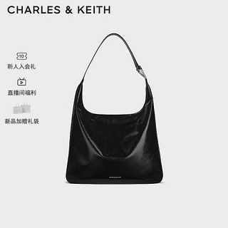 CHARLES & KEITH CHARLES&KEITH24夏大容量子母单肩托特包腋下包女CK2-40782361 Noir黑色 L