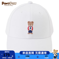 PawinPaw卡通小熊童装2024年夏季男女童帽子儿童棒球帽潮洋气 Ivory象牙白/39 052