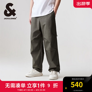 杰克·琼斯（JACK&JONES）春夏男士时尚潮流高街工装休闲个性潮降落伞裤男裤224214026 E04橄榄绿 常规 E04橄榄绿 170/76A/SR