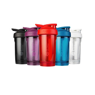 Blender Bottle Strada蛋白粉摇摇杯搅拌球便携运动水杯水壶奶昔男女塑料杯 24oz Tritan-海洋蓝