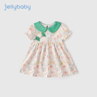JELLYBABY 小女孩国风公主裙2024连衣裙女童连衣裙甜美裙子 绿色 110CM