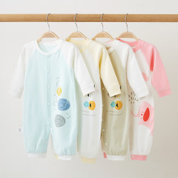 瑄妮薇婴儿连体衣初生宝宝爬服长袖婴童套装和尚服满月哈衣