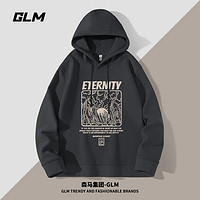 GLM 森马集团品牌美式复古连帽卫衣男秋季男装长袖休闲套头上衣外套