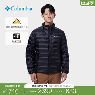 Columbia哥伦比亚户外男子金点热能热压大鹅绒700蓬羽绒服WE8287 010石墨黑 XL(185/104A)