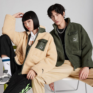 彪马（PUMA）  男女同款仿羊羔绒立领拉链外套 SHERPA 539570 墨绿色-64 XL(185/104A)