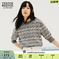 Teenie Weenie小熊秋冬套头毛衣时髦毛针织衫上衣女 灰色 165/M