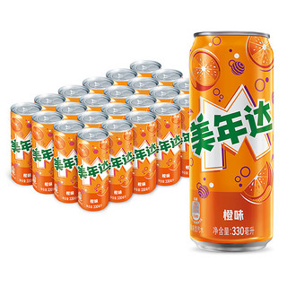 pepsi 百事 MIRINARA 美年达 汽水 橙味 330ml*24听 摩登罐