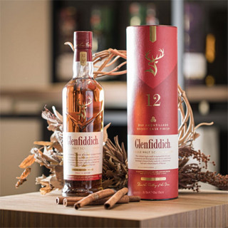 三得利（Suntory）格兰菲迪 GLENFIDDICH 单一麦芽苏格兰威士忌 斯佩塞 洋酒授 格兰菲迪12年天使雪莉桶700mL1瓶