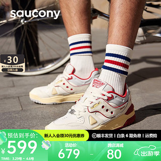 saucony 索康尼 CROSS 90真皮板鞋男女同款复古休闲鞋子吴念真推荐 米红 37