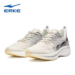 ERKE 鸿星尔克 奇弹3.0-鸿星尔克跑步鞋女子软弹碳板运动鞋慢跑鞋 橡芽白/黄油色 37