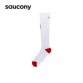 Saucony 索康尼春季运动袜男女款跑步袜舒适高筒袜SC0239204 白色 L