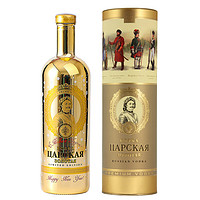 沙皇伏特加俄罗斯Russia国家  原瓶洋酒 原味高度烈酒基酒 原味 1000mL 1瓶 礼盒装 全金