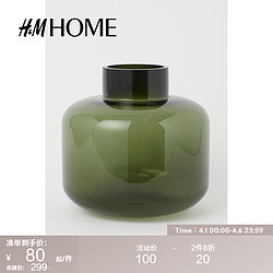 H&M HMHOME家居用品花瓶客厅插花大玻璃花器卧室桌面摆件0766545
