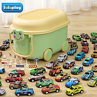lalaplay 儿童合金小汽车玩具车男孩2一3岁宝宝惯性仿真赛车套装模型回力车