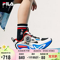 FILA 斐乐 儿童童鞋2024夏中大童男女童运动鞋BOA旋钮复古跑鞋 黑/斐乐白-BW 33码(内长20.5cm)