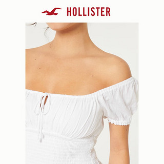 HOLLISTER24春夏甜辣泡泡袖两穿短袖短款衬衫上衣女 357995-1 白色 XS (160/84A)