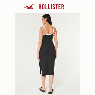 HOLLISTER24年春夏辣妹针织修身中长款吊带连衣裙女 358535-1 黑色 XXS (160/80A)