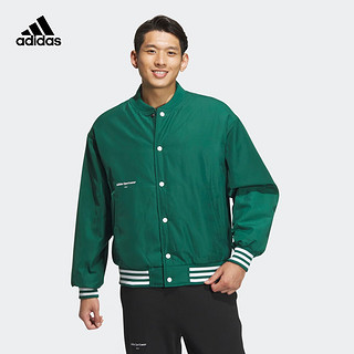 adidas 阿迪达斯 轻运动男装冬季运动保暖夹棉棉服外套IZ1601 森林绿/白 A/L