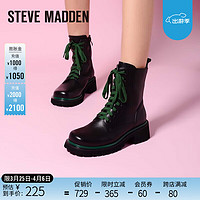 STEVE MADDEN/思美登秋冬真皮圆头厚底马丁靴女短靴 HOSHI 黑色 34