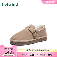 热风 hotwind冬季男士橡胶厚底棉鞋加绒加厚保暖雪地靴短筒靴男
