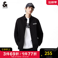 杰克琼斯 杰克·琼斯（JACK&JONES）春季新款潮男士通勤外套休闲衬衣纯棉长袖翻领宽松衬衫男装 E40黑色 170/92A/S