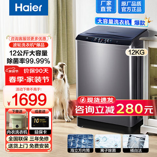 Haier 海尔 XQB120-BZ3088 变频波轮洗衣机 12kg 灰色