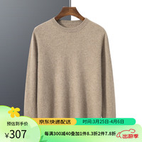 帕什 羊绒衫男士35%山羊绒圆领套头纯色针织毛衣 PL-2303 高雅驼 L