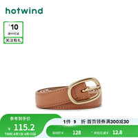 热风 hotwind2024年春季女士椭圆细针扣皮带 94深橙 104个