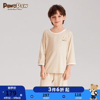 PawinPaw卡通小熊童装24春夏季男女童家居服套装睡衣简约舒适 Beige米色/35 090
