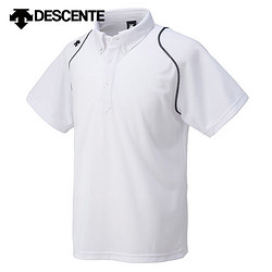 DESCENTE 迪桑特 日版 男士吸汗速干纽扣polo衫 DTM4600B短袖POLO衫 WHT L( 175/96)