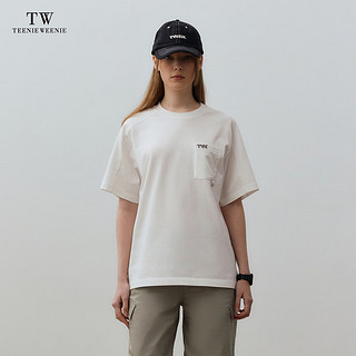 Teenie Weenie Men小熊男装圆领T恤2024夏季重磅美式白色短袖上衣 白色 165/S