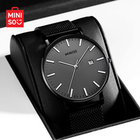 名创优品(MINISO)超薄简约手表男士全自动机械风防水网带石英腕表运动国表