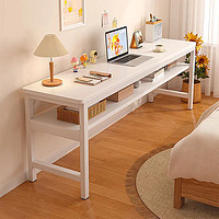 福思源 电脑长条桌台式家用双人办公桌子长方形钢木台式桌双人书桌出租房