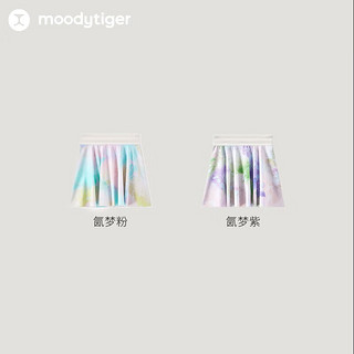 moodytiger女童半身裙24年夏季印花儿童防走光运动裙裤短裙子