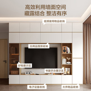全友（QUANU）家居现代简约落地电视机柜储物高柜吊柜组合客厅收纳酒柜DW1223 6件套电视主柜+高柜ABC+吊柜*2 6件套|电视主柜+高柜ABC+吊柜*2
