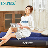 INTEX 家用充气床垫，露营户外折叠床防潮垫单人陪护充气床，含手泵64756
