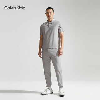 Calvin Klein【速干】运动24春夏男松紧提花腰边拉链脚口跑步运动裤4MS4P635 020-浅卡其 L