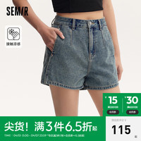 森马(Semir)牛仔裤女小个子显瘦显腿长2024夏季新款凉感短裤复古ins潮流 牛仔