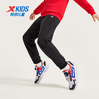 XTEP 特步 儿童百搭舒适跑裤 正黑色 160cm