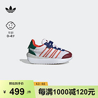 adidas COUNTRY XLG经典魔术贴学步鞋男婴童阿迪达斯三叶草 白/学院橙黄/胜利蓝 23.5码