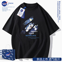 NASAMJ NASA官方联名短袖T恤2024夏季新款ins男潮牌闺蜜装情侣纯棉舒适
