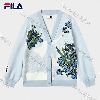 FILA 斐乐 x 梵高博物馆 斐乐女士2023春季新款编织开衫 满印一-ZA 160_80A_S