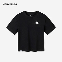 Converse匡威儿童装男童夏季2024中大童女童休闲T恤CNVN-TE-F723 正黑色 160/80