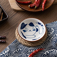 KANDA 神田 日式陶瓷家用碟子日本味碟小吃碟醋碟酱油碟子 进口餐具套装 招财猫 9.6cm