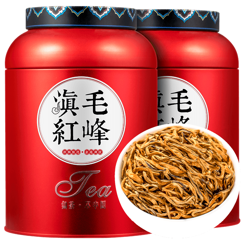 茗杰 红茶 茶叶 滇红毛峰 2023新茶秋茶金丝滇红工夫红茶
